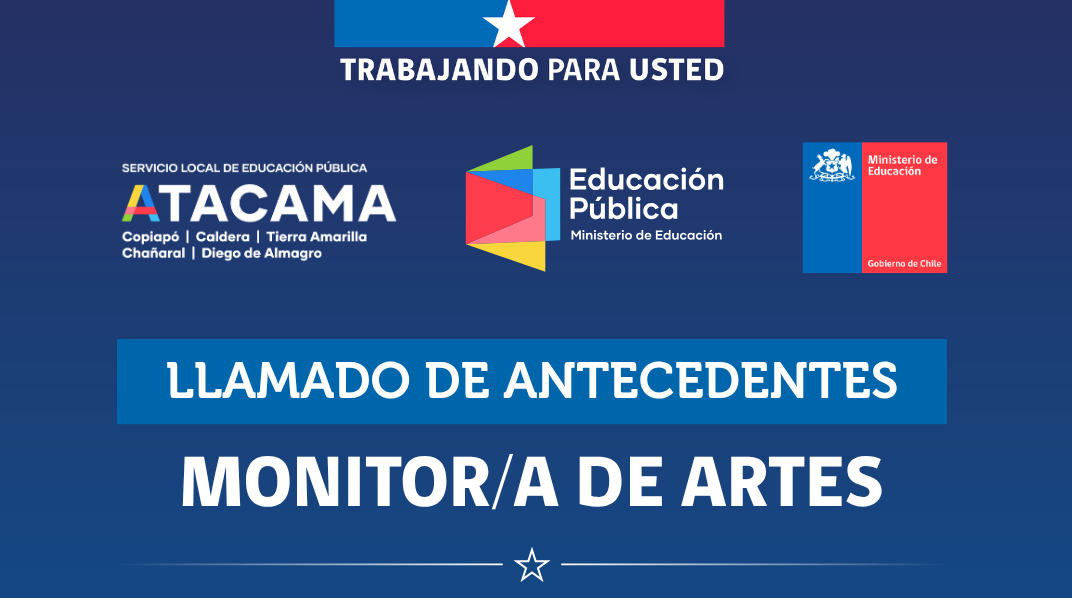 SLEP Atacama abre convocatoria para Monitor/a de Artes en Tierra Amarilla